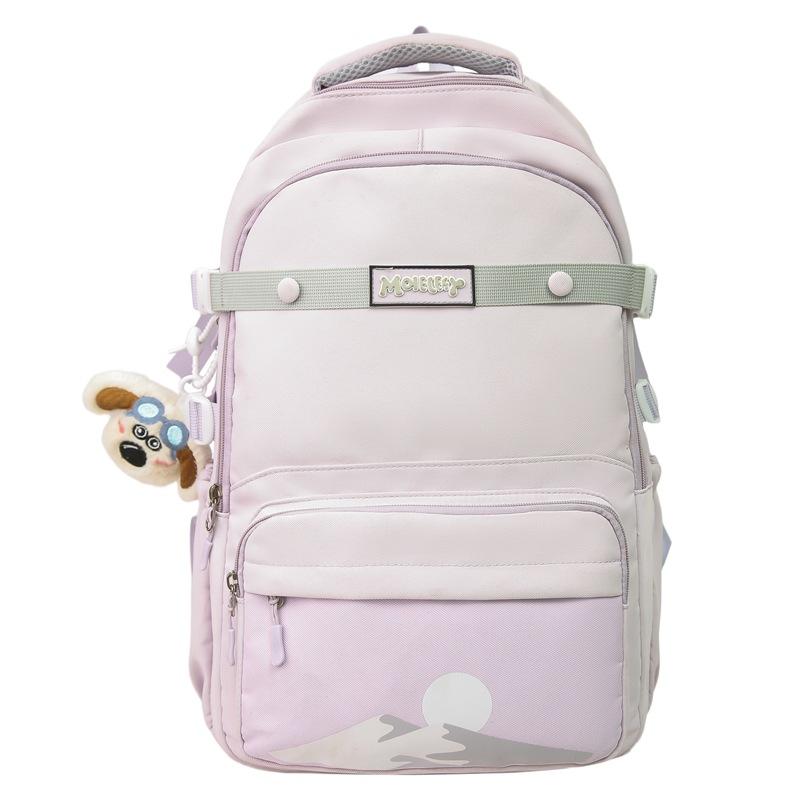 Student Schoolbag Women's Large Capacity Printed Colorblock Travel Backpack Men's Backpack