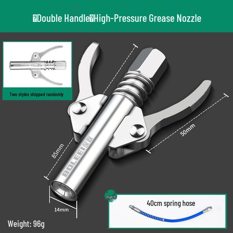High-Pressure Self-Locking Grease Gun Nozzle - Electric, Pneumatic, Manual Compatible