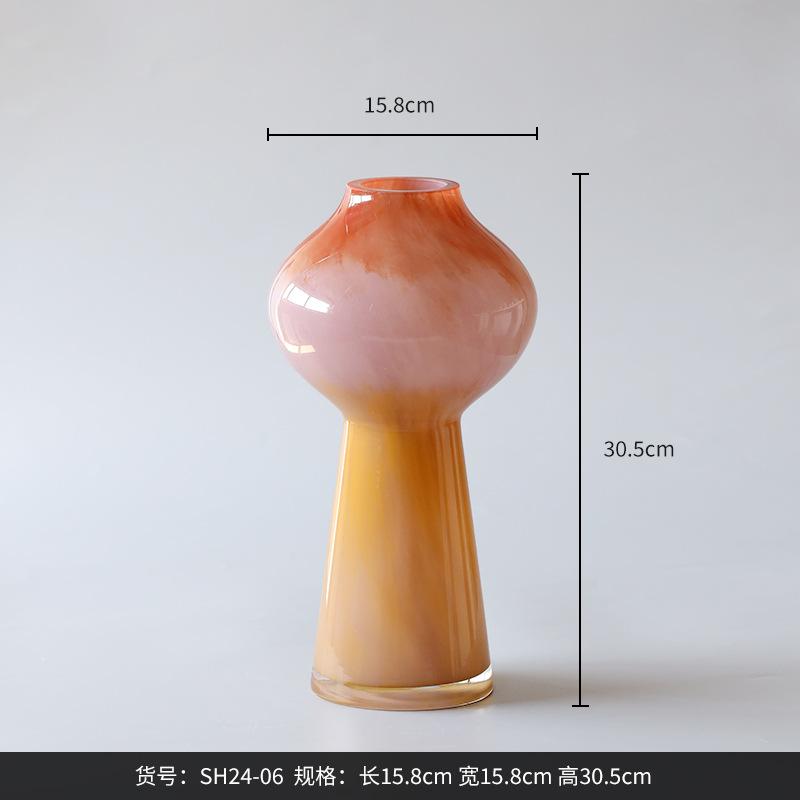 Стеклянная Ваза Тыква Цветная Градиентная Стеклянная Бутылка Гидропонный Цветочный Аранжимент Террариум Ваза для Цветов Домашний Декор