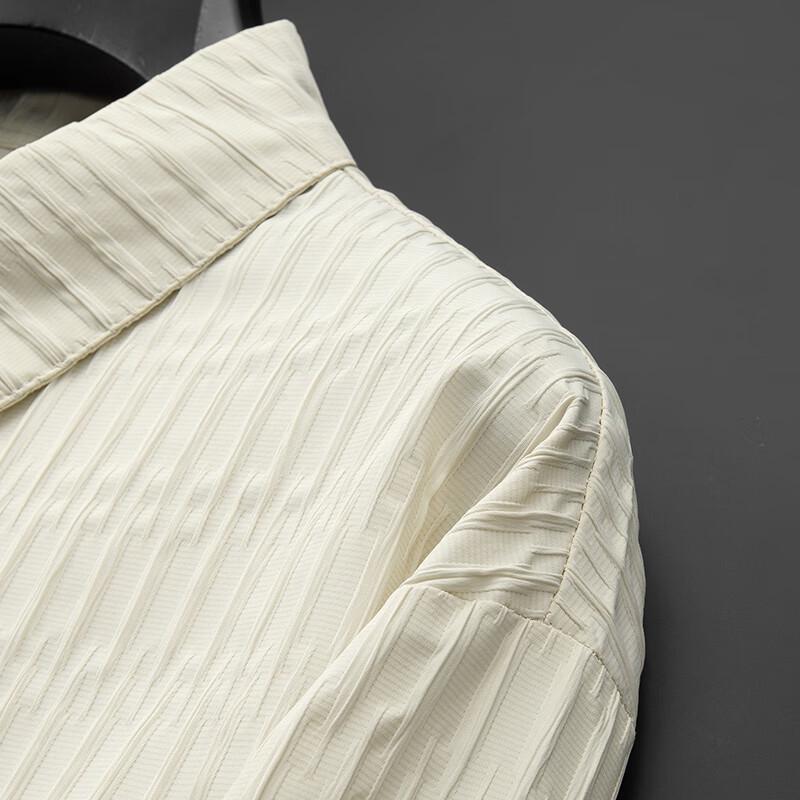 DIBINZE Men's Plus Size Textured Long Sleeve Casual Shirt