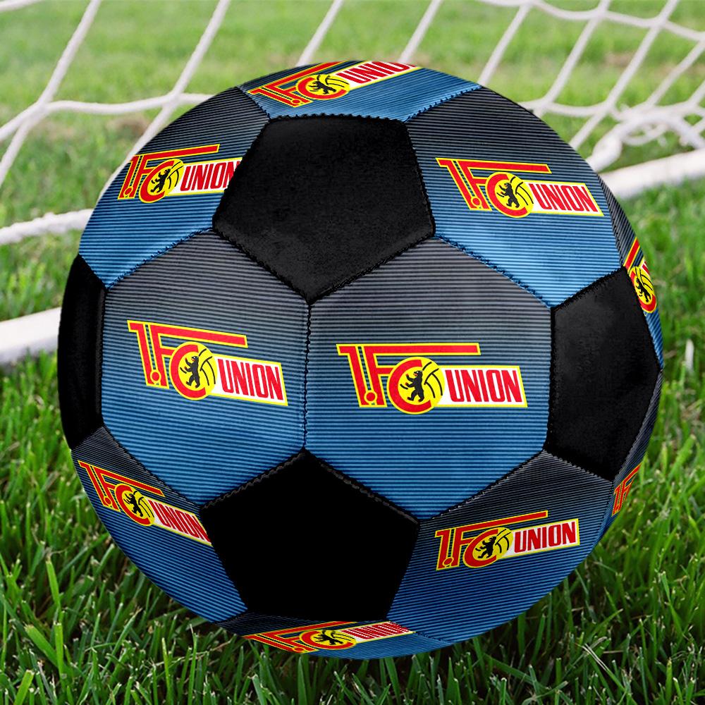 1. FC Union Berlin Indoor Soccer Ball Colorful All Ages Size 5 Machine Stitched PVC Competition Ready Durable High-Bounce