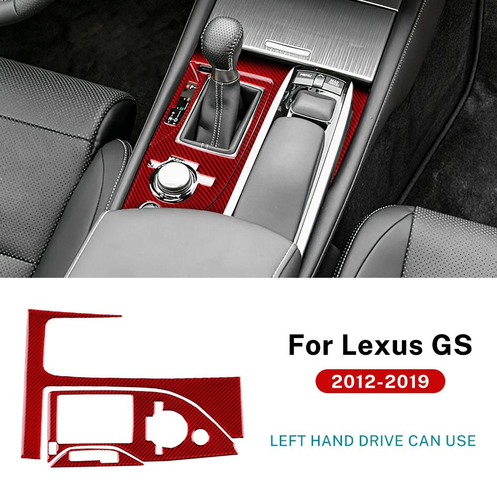 Real Soft Carbon Fiber Sticker For Lexus GS 2012 2013 2014 2015 2016 2017 2018  LHD RHD Car Gear Shift Panel Interior Trim