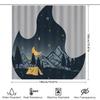 Outdoor Camping Shower Curtain Moon Stars Forest Tents Print Bath Decor Waterproof Fabric Decoration