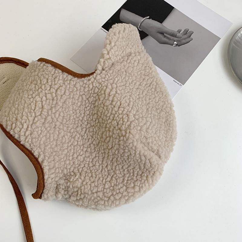 Bomber Hat Plush Earflap Hat Curved Visor Ski Hat Hooded Hat Fleece Earflap Hat Plush Trapper Hat Ear Protection Hat