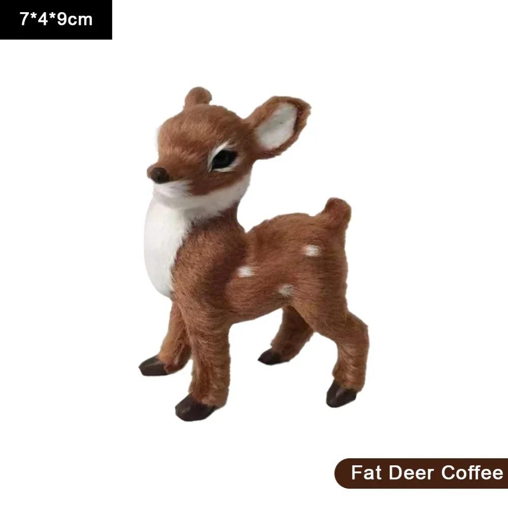 1pc Simulation Plush Animal Sika Deer Reindeer Lovely Xmas Home Decor Standing Miniatures Christmas Elk Scene Arrangement Props