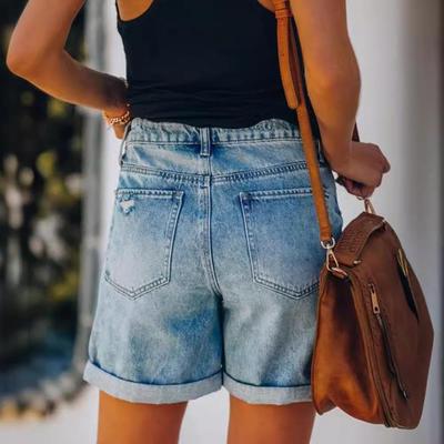 Straight-Leg Street Hipster Demin Shorts For Women