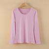 Women's Pure Cotton Long-Sleeve Thermal Sweater - Round Neck, Autumn/Winter Warm Top