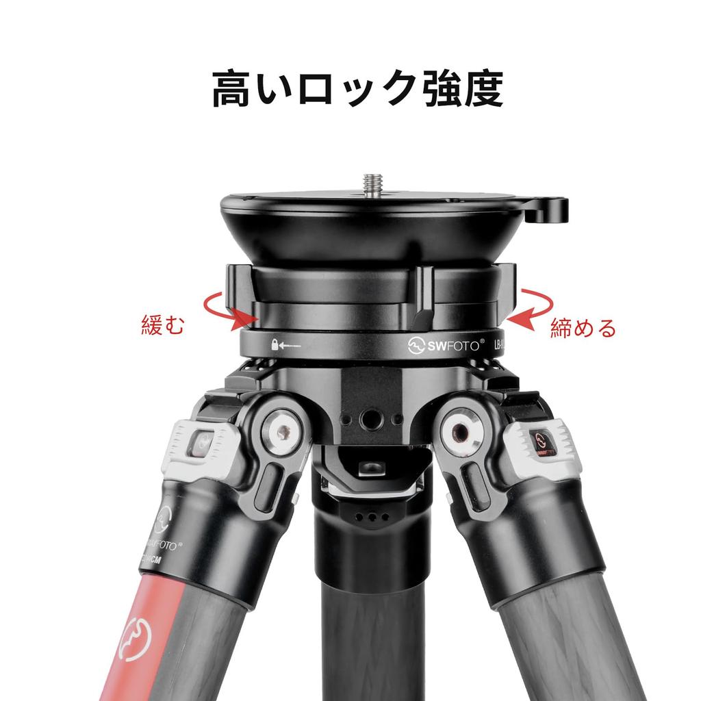 SWFOTO Leveling Low Center of Aluminum Alloy Tripod Maximum Load 25KG LB-90L Base, Gravity, Head,