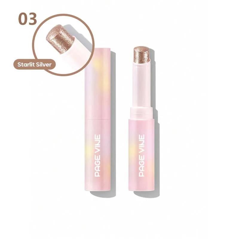 Sparkling Jelly Highlighter Stick Pearlescent Monochrome Shine Glitter Highlight Eyeshadow Stick High Gloss Face Brighten Makeup