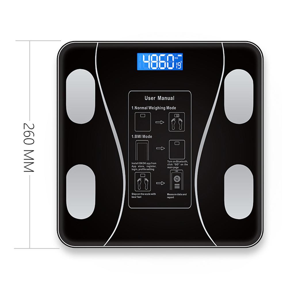 Bluetooth Smart Body Fat Scale Digital Body Weighing Scale with LCD Screen Electronic Weighing Scale BMI Composition Analyzer