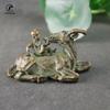 Antik Koppar Små Barn Rider Tjur Liten Staty Lyckobringande Hemdekorationer Hantverk Vintage Djurfigurer Skrivbordsdekorationer