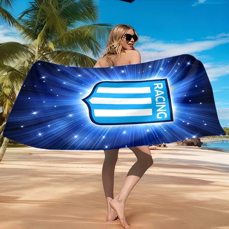 Racing Team Emblem Beach Towel, Quick-drying, Easy to Care for, Suitable for Both Fitness and Beach Vacations,Sports Essential