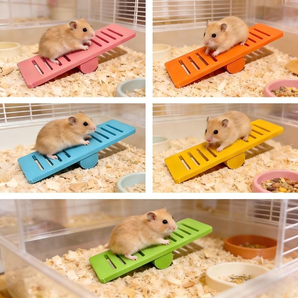 Plastic Hamster Seesaw Toy Colorful Rodents Seesaw Small Animal Toys  Cage Environment