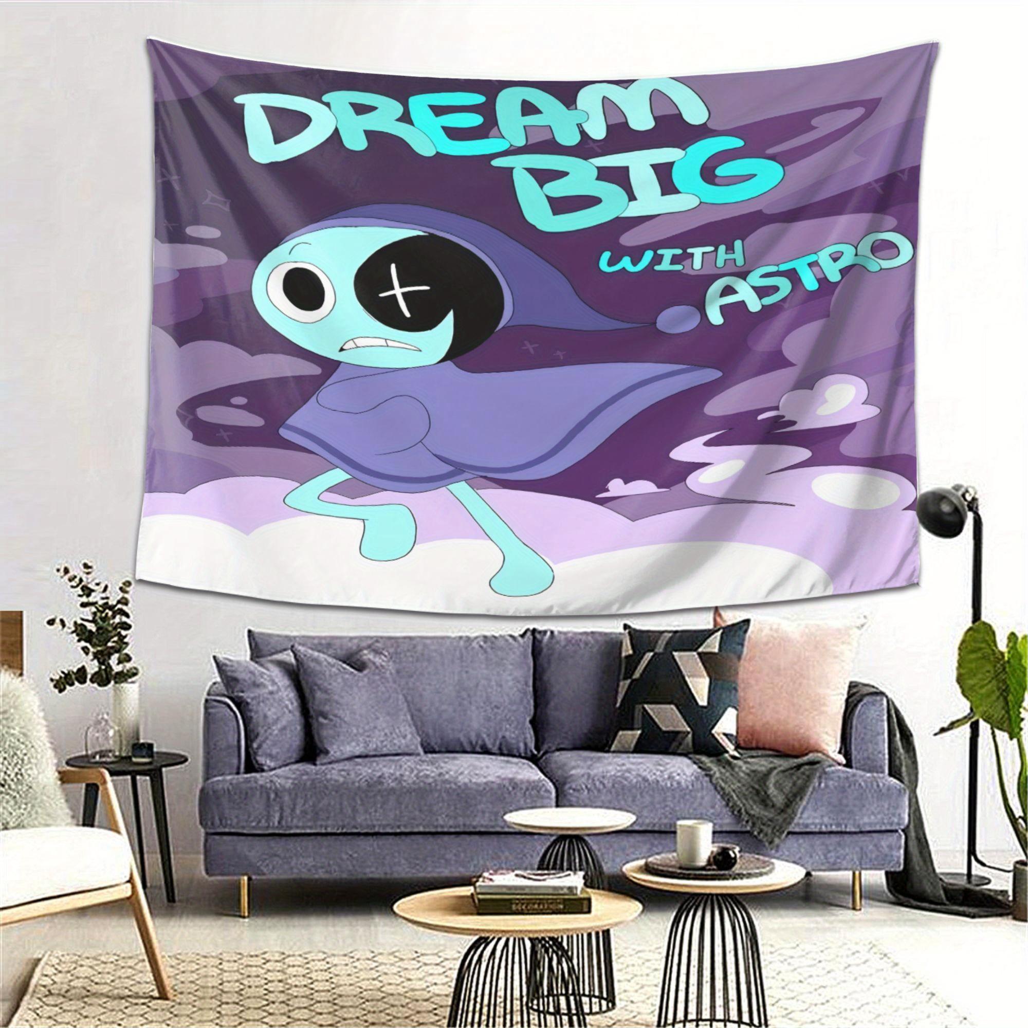 

Dandys World Astro Wall Hanging Tapestry Dream Big with Astro Vibrant Purple Blue Design HighQuality Polyester Fabric 74x94cm(29x37in)