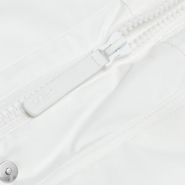 Fila Letter Zipper Hooded Mid-Length Down Jacket Women Outerwear White-Jade A11W346905F-WT