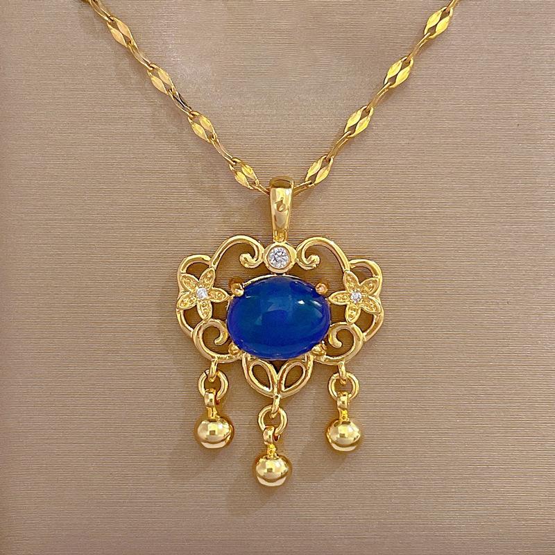 Titanium Steel Full Diamond Temperature Sensing Luxury Banquet Wedding Necklace Women S Versatile Collarbone Chain Titanium Steel Chain