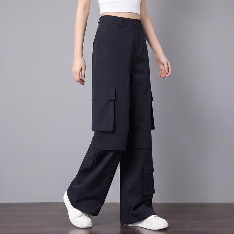 KOMPASU Women's Elegant Straight Wide-Leg Casual Pants