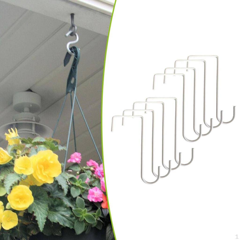 8 Hanging Hooks, Fence Hangers, Heavy Duty Compact Plant Patio Hooks for Bird Feeders,
