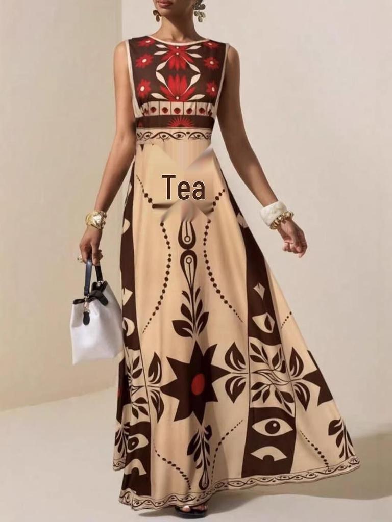 2026 European & American Women's Bohemian Sleeveless Summer Long Dress