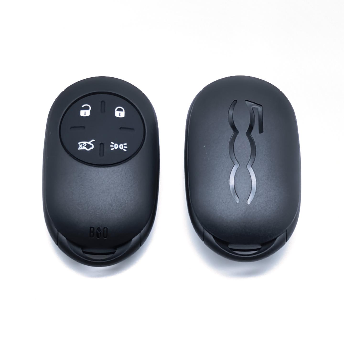 Fiat 500E/500L/500X 4-Button Remote Key Shell Replacement 4-button shell (back with 500 text)