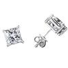Srebro Próby 925 Księżniczka Szlif Moissanit Kwadratowe Kolczyki Sztyfty - Modny Projekt Unisex
