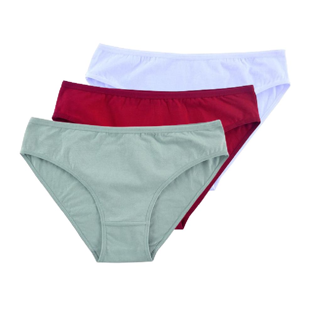 3 Piezas Ropa Interior para Mujer de Cintura Media Calzones Lencería Braguitas para Niñas Grandes Colores Lisos Calzoncillos