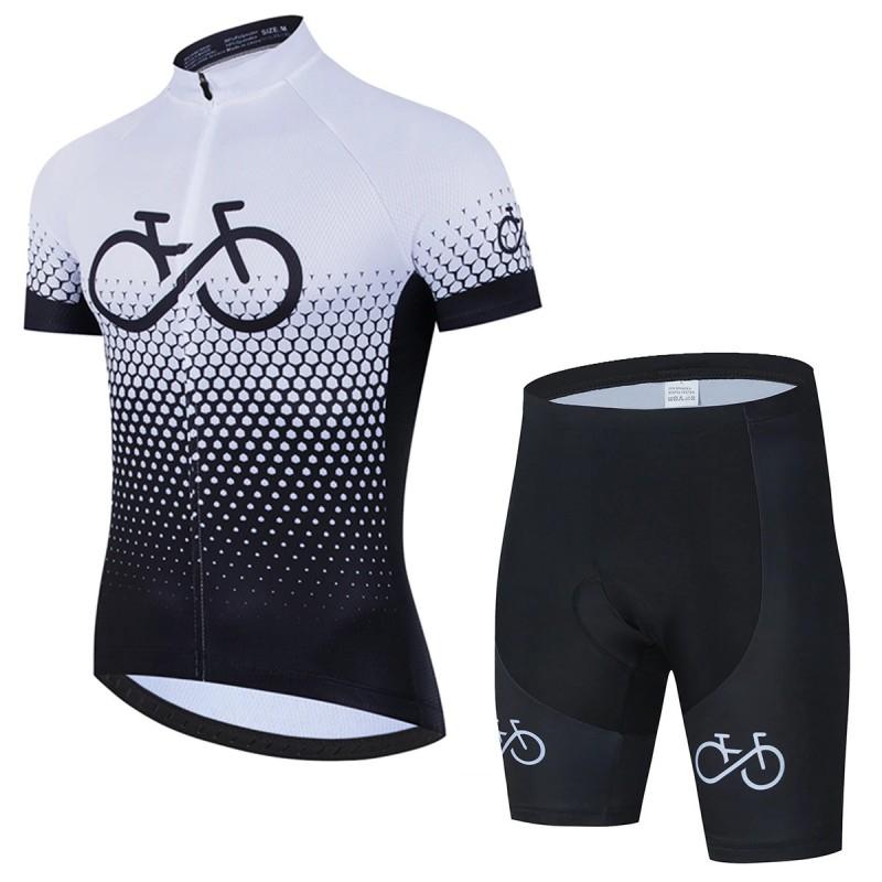 Mens Cycling Jersey Bib Shorts Set Breathable Quick-Dry Performance Wear Mountain Bike Ride
