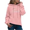 Felpa con cappuccio con stampa divertente e casual alla moda da donna, pullover sportivo allentato