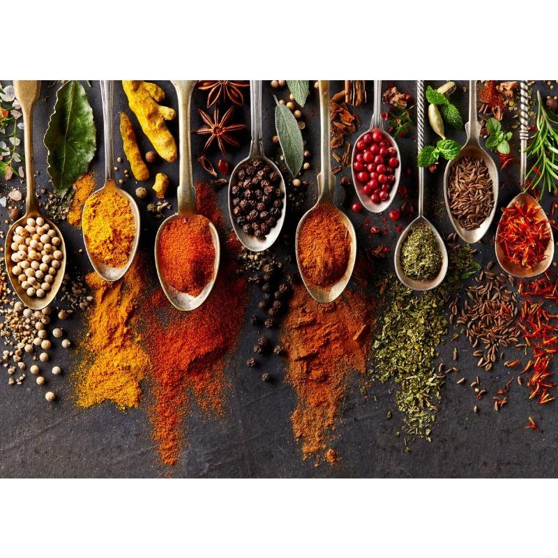 Modern Colorful Spices Chili Seasoning Spoon Posters and Prints Canvas Printing Wall Art Picture for Restaurant Kitchen Decor