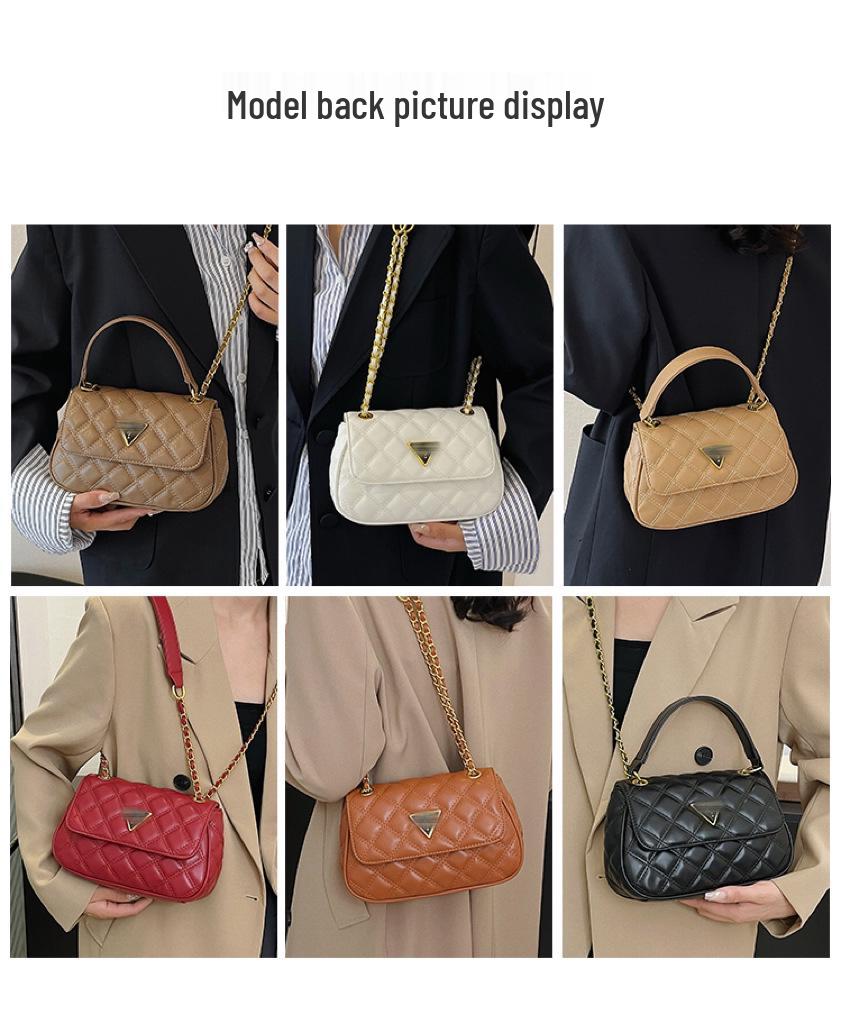 Damenmode Argyle Kette Umhängetasche - Stilvoll, Vielseitig, Texturiertes Design