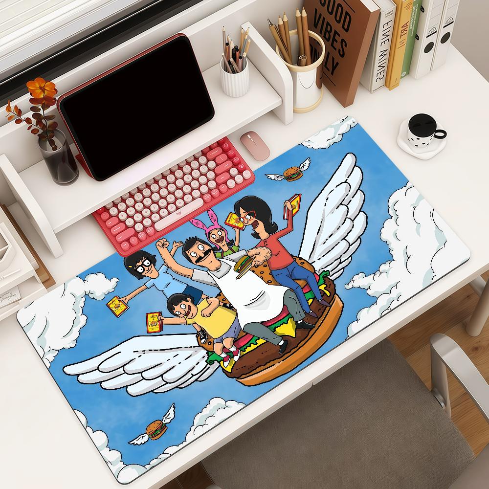 Cartoon cute B-Bobs Burgers Mouse Pad Square Office Gaming Desk Mat Waterproof Non-Slip Rubber Decorative