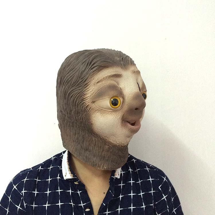 Halloween Mask Sloth Mask Latex Animal Headgear Lightning Sloth Masquerade Festival Performance Props
