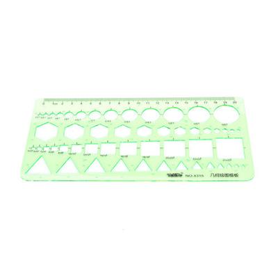 Plastic Circles Squares Hexagons Geometric Template Ruler Stencil Measuring Tool