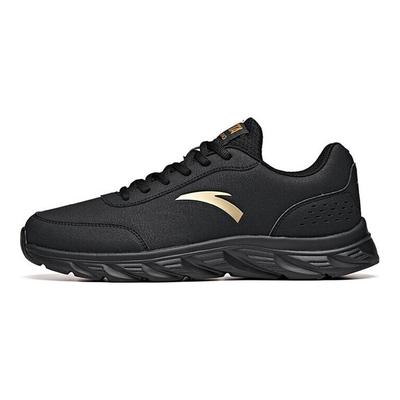 Leather Casual Low-Top Running Shoes Men Sneakers Black Gold 91835529-9