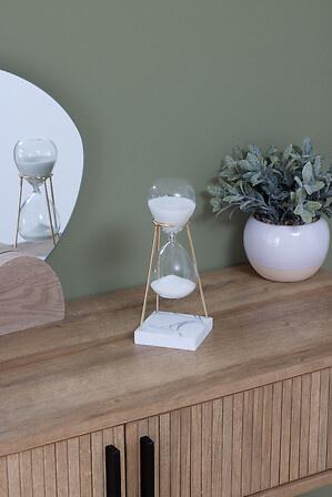 Olen Hourglass 21Cm Glass And Marble Resin Base