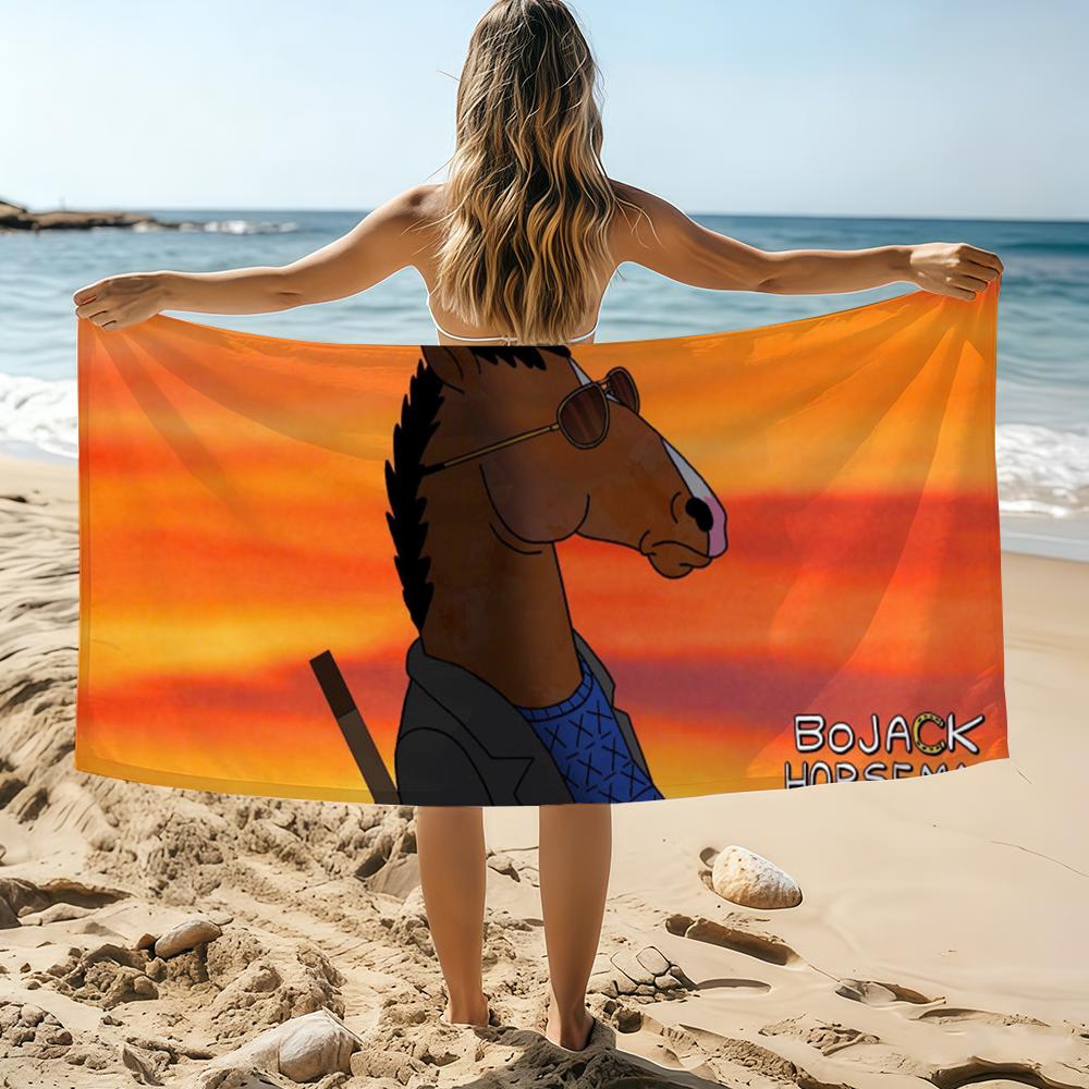 

Cartoon B-BoJack H-Horseman Towel Beach Towel Oversized Quick Dry Towel Absorbent Soft Swim BeachTowels for Men Women W30*H60(CM)