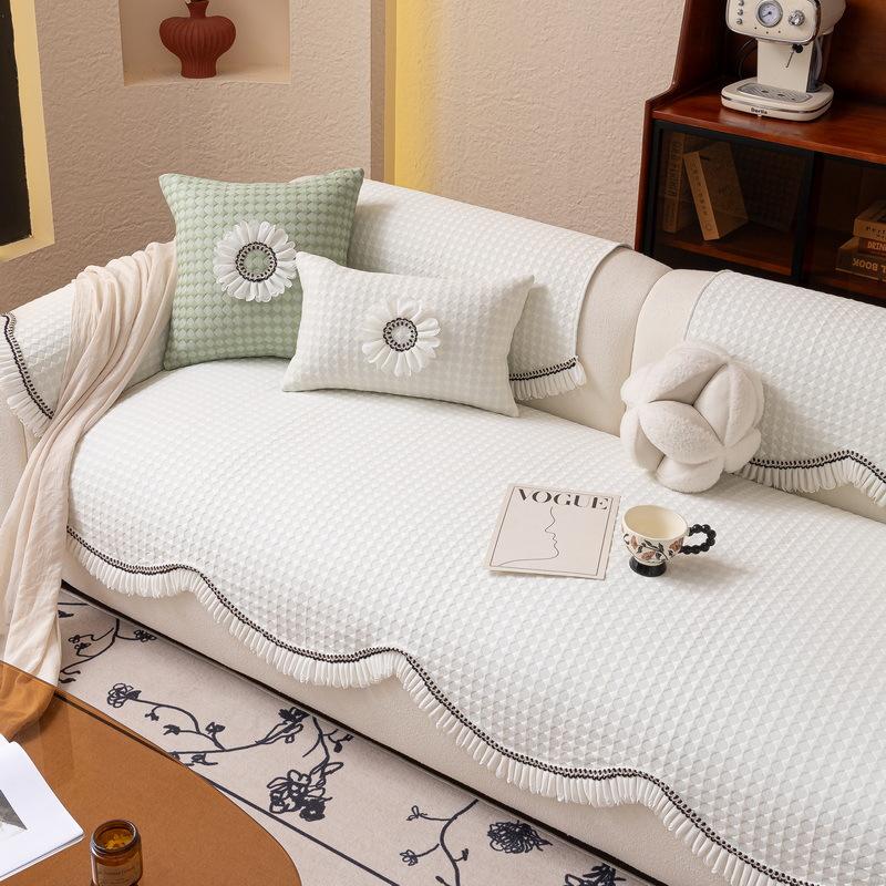 Summer Sofa Cushion  New Special-Shaped Cool Bean Ice Silk Sofa Seat Cushion Summer Cool Non-Slip Sofa Cover