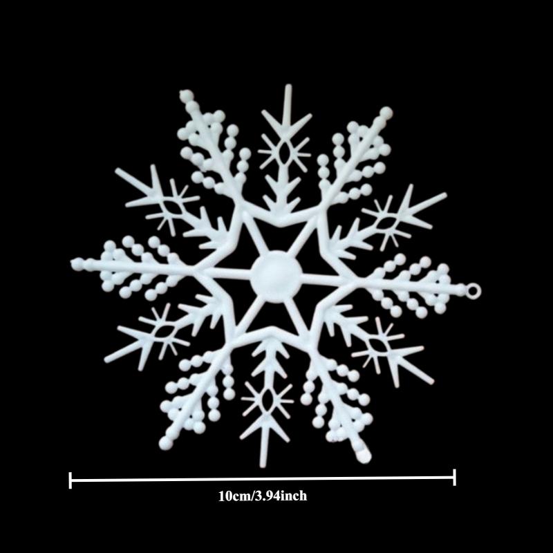 12pcs Large White Snowflake Ornaments -Durable Plastic for Christmas Tree and Winter Wonderland Decorations,Christmas Ornaments