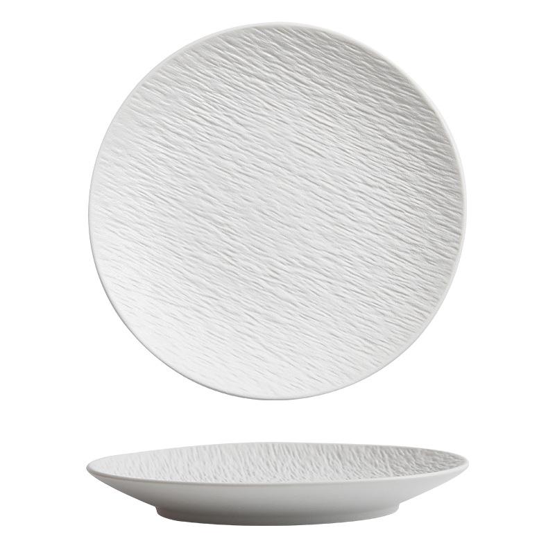 Luxury Ceramic Round Dinner Plate - Western Style, Flat & Shallow Design for Steak & More