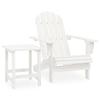 Vidaxl Adirondack Garden Chair with Table, Fir, White