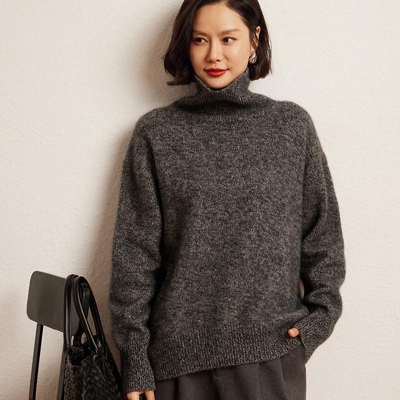 Cozy Cashmere Turtleneck Sweater: Soft, Thick Knit for Autumn & Winter