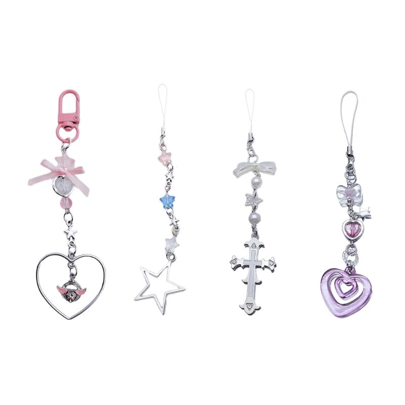 Trendy Phone Accessory Cute Phone Jewelry Dopamine Lovely Phone Pendants Alloy Acrylic Material Phone Charm for Phone