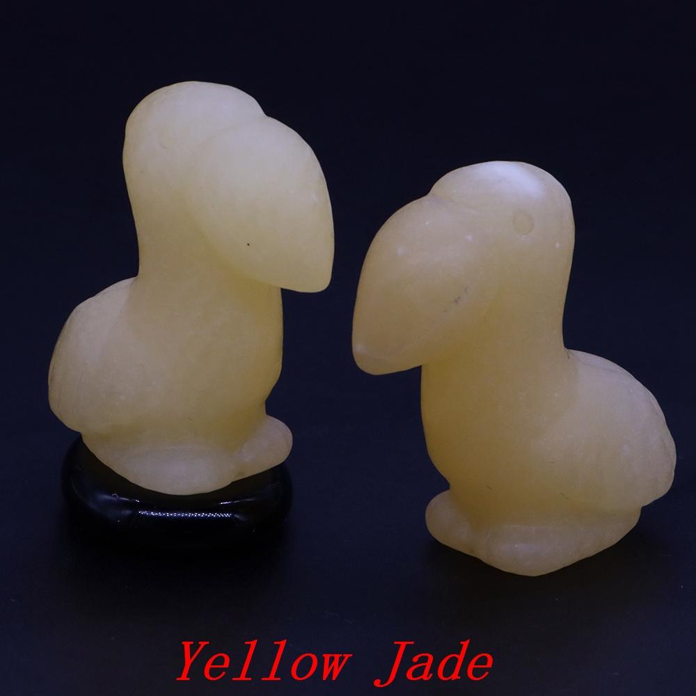 Hand Carved Healing Animal Figurine Toucans Statue Natural Stone Crystal Reiki Gemstone Craft Home Decoration Holiday Gifts 1.6"