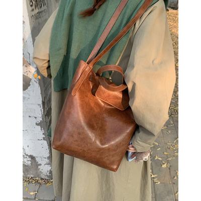 Einkaufstasche Neue Mode Damentasche Eimertasche Retro Große Kapazität Ein-Schulter-Unterarmtasche