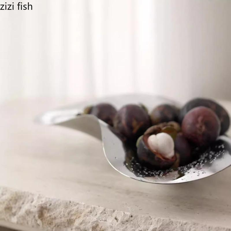 Irregular Stainless Steel Fruit Plate Salad Bowl Candy Tray Snack Bowl Tea Plate Dessert Plate Pastry Plates Dim Sum Dish