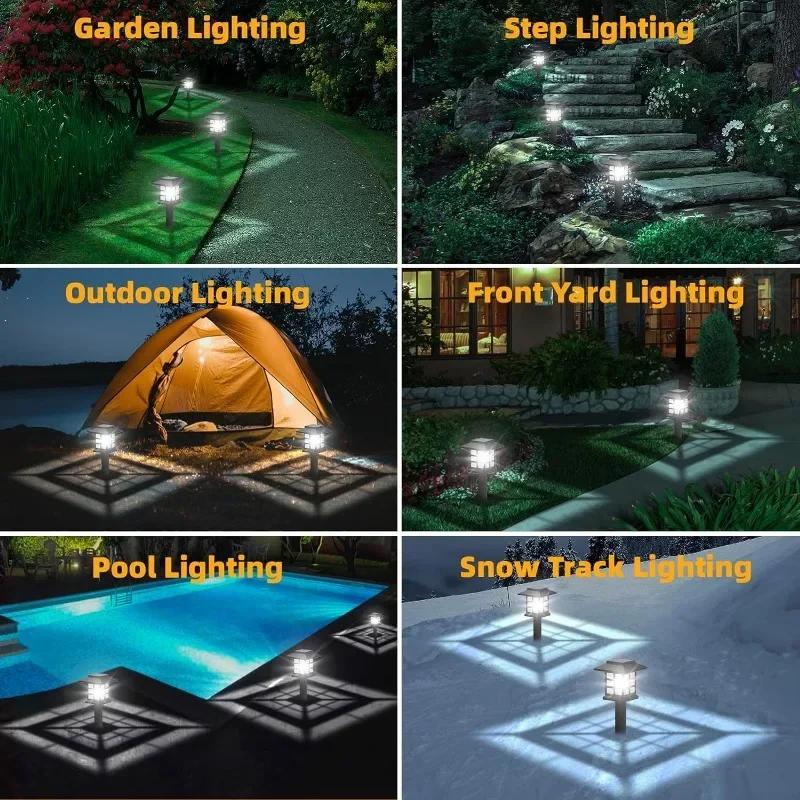 Solar LED Wegleuchten Rasenlampe Außen Solarleuchte Dekoration für Garten/Hof/Landschaft/Terrasse/Auffahrt/Gehweg Beleuchtung
