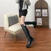 2025 winter new long knight boots women's wear advanced sense small thick sole heightening women's boots high leather boots