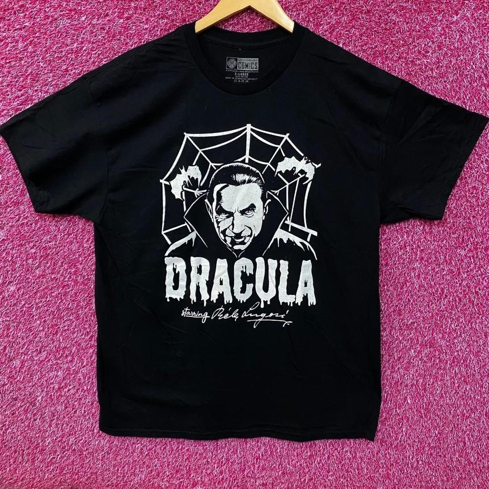 Bela Lugosi Dracula T-Shirt Legendary Comics Horror Tee with Spider Web Print Unisex T-Shirt XL
