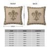Custom Nordic Vintage Fleur De Lis Pastel Gold Cushion Cover For Sofa Soft Royal Sacred Lily Flower Throw Pillow Case