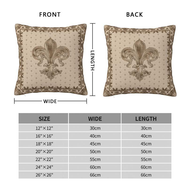 Custom Nordic Vintage Fleur De Lis Pastel Gold Cushion Cover For Sofa Soft Royal Sacred Lily Flower Throw Pillow Case